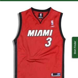 Reebok Red & Black Miami Heat #3 Jersey